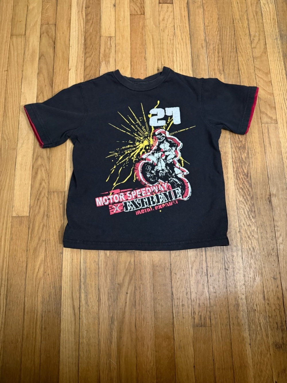 Vintage Athletic Works XS 4/5?Black Graphic Motor Speedway Tee